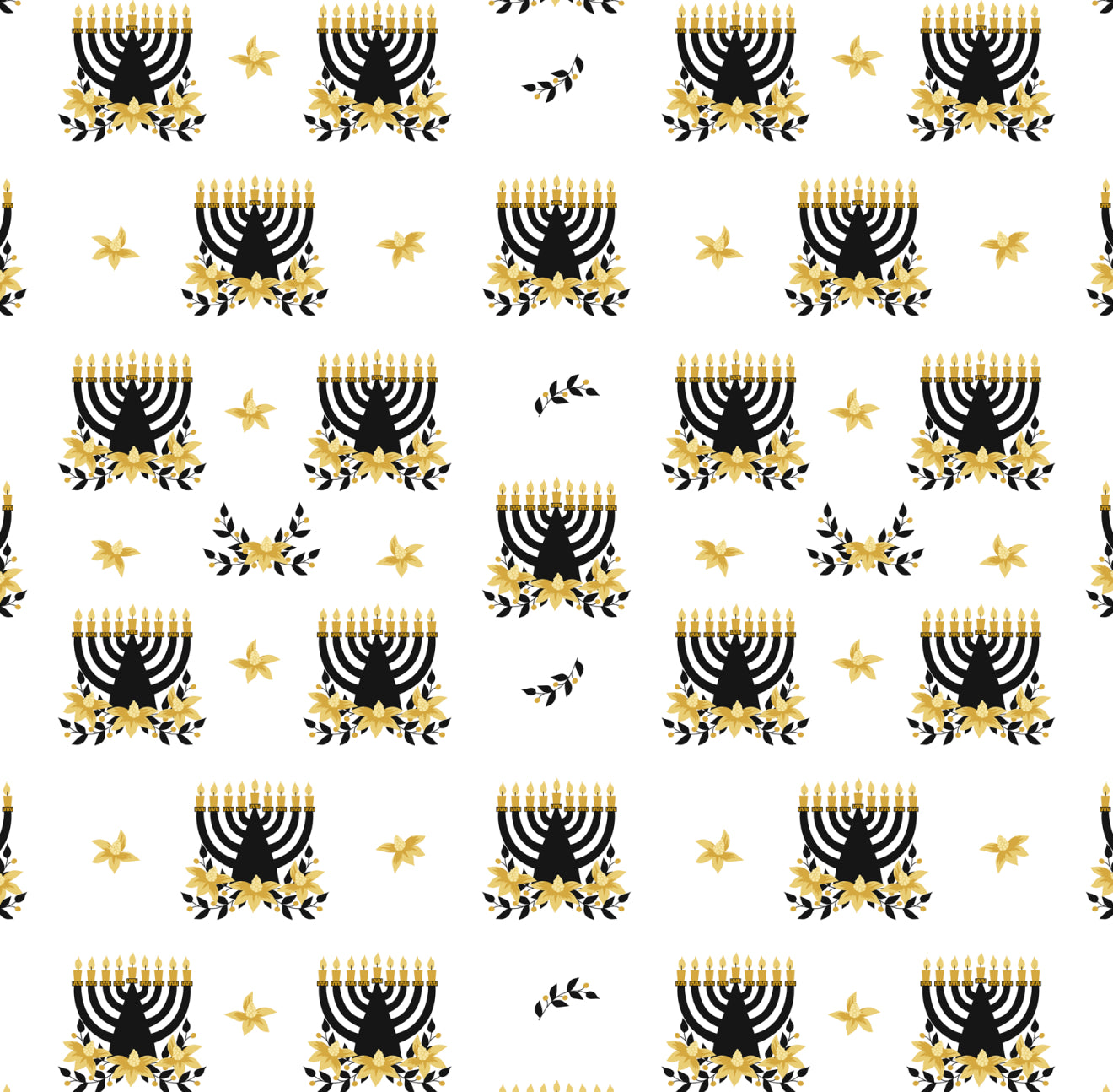 Chanukah Flowers Cocktail Napkin