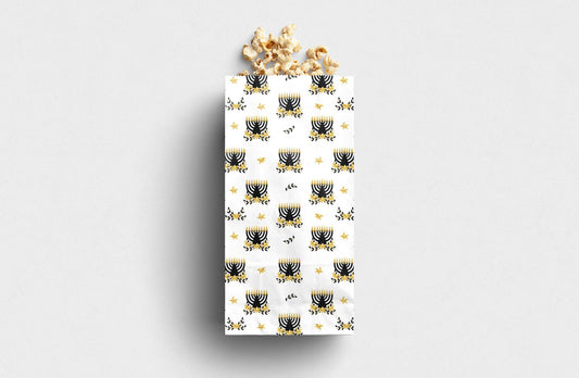 Chanukah Flowers Printed Paper Bag