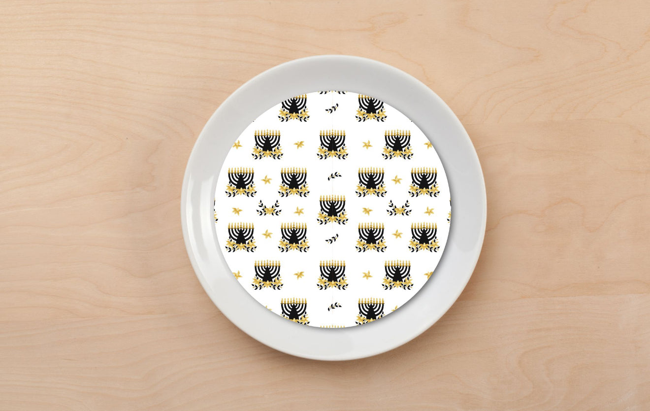 Chanukah Flowers Plate Accent