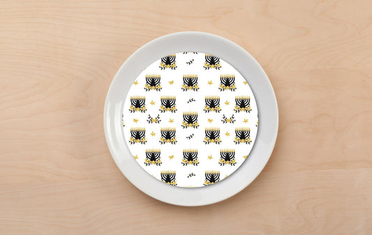Chanukah Flowers Plate Accent