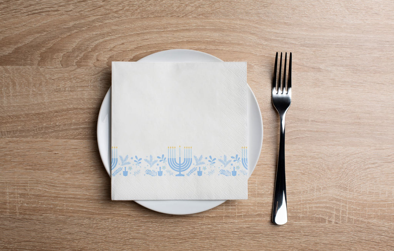 Soft Menorah Cocktail Napkin