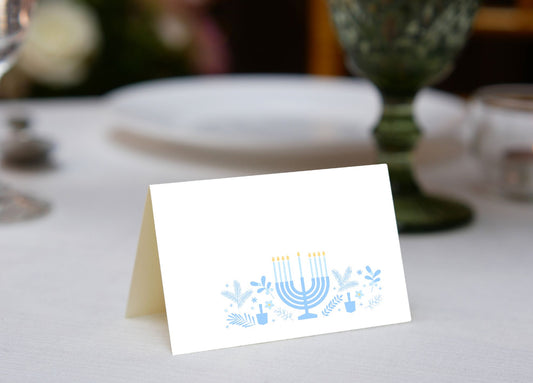 Soft Menorah Place Cards