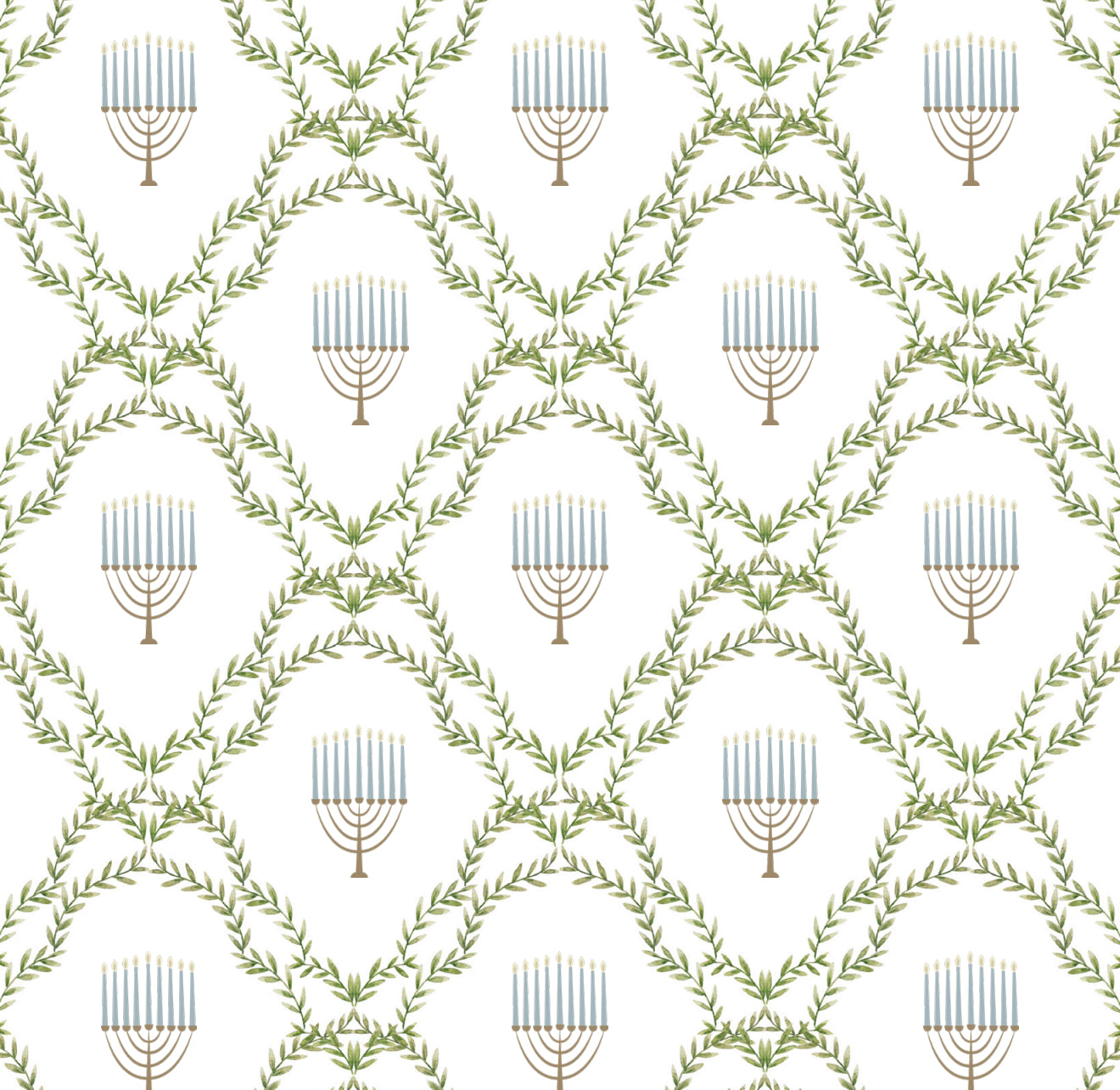 Menorah Lattice Cocktail Napkin