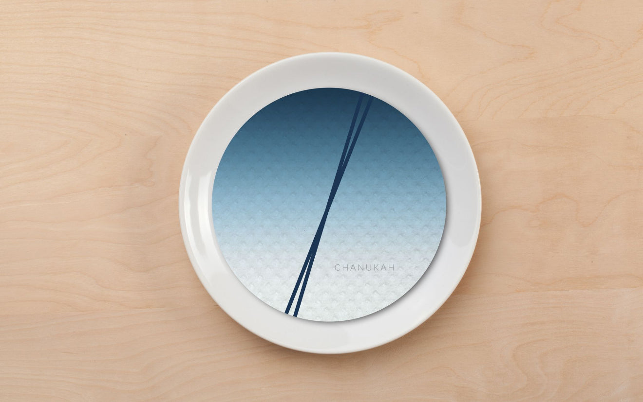 Chanukah Ombre (English) Plate Accent