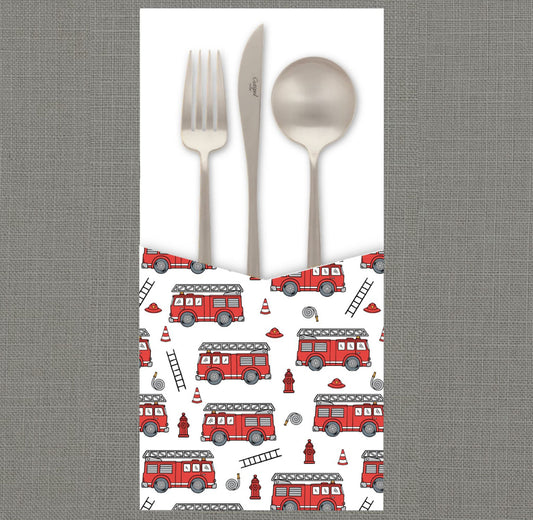 Fire Trucks Cutlery Pouch