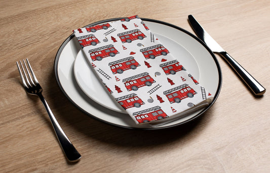 Fire Trucks - Printed Guest Towel