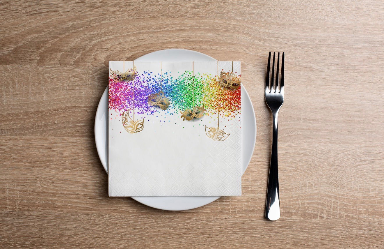 Confetti Masquerade Cocktail Napkin