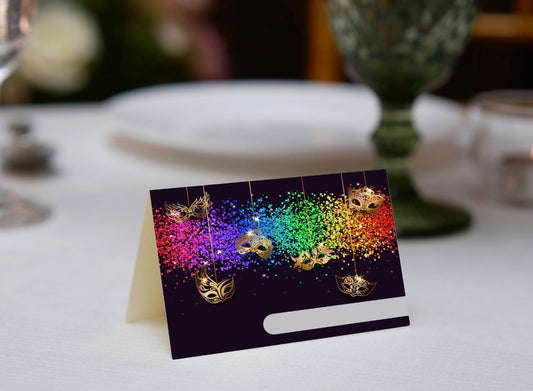 Confetti Masquerade Place Cards
