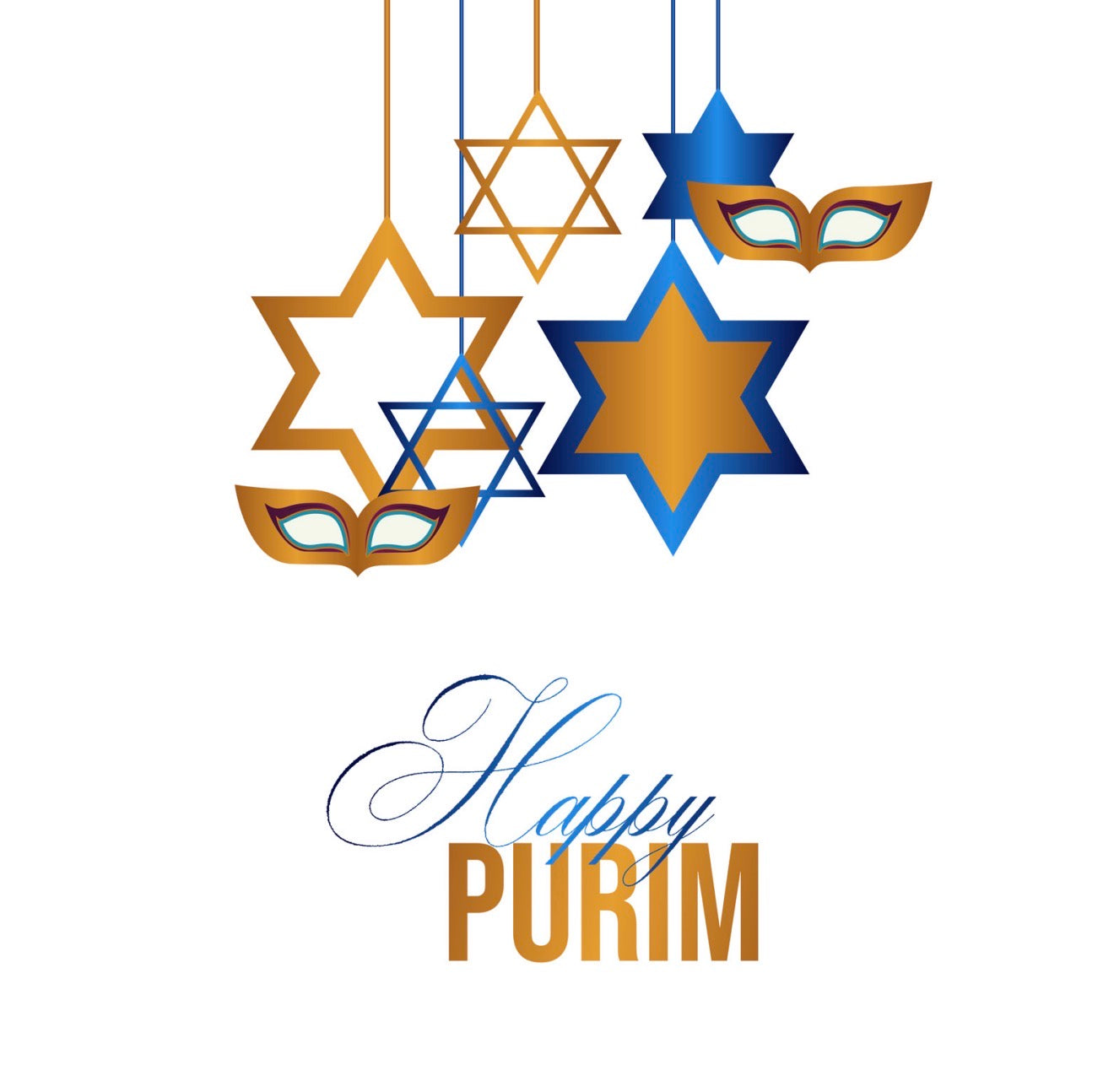 Purim Stars Cocktail Napkin