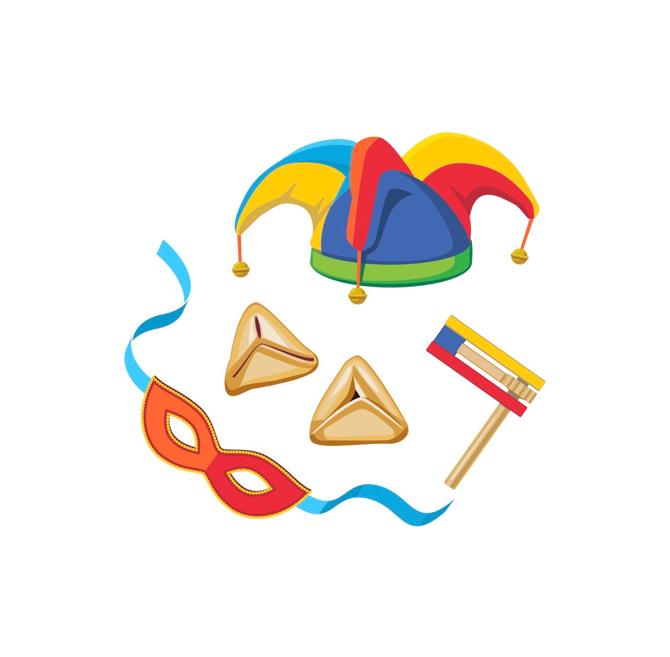 Purim Elements Cocktail Napkin