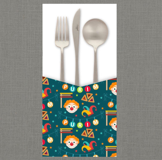Cartoon Clowns Cutlery Pouch