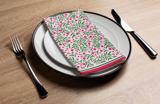 Tulip Hearts - Printed Guest Towel