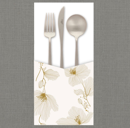 Gold Flower Cutlery Pouch