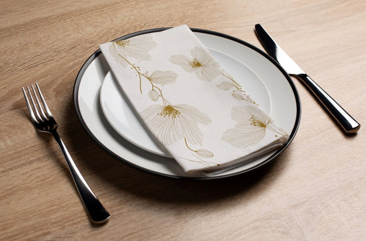 Gold Flower - Printed Guest Towel