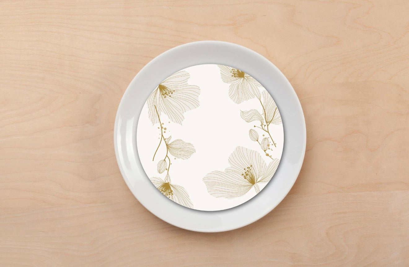 Gold Flower Plate Accent