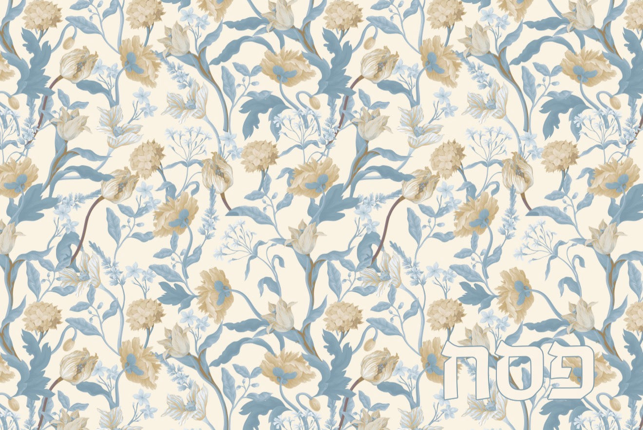 Dusty Blue Pesach Floral - Placemat