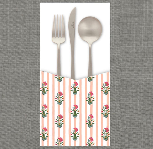 Floral Stamp Cutlery Pouch