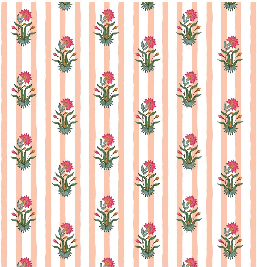 Floral Stamp - Charger - (SQUARE)