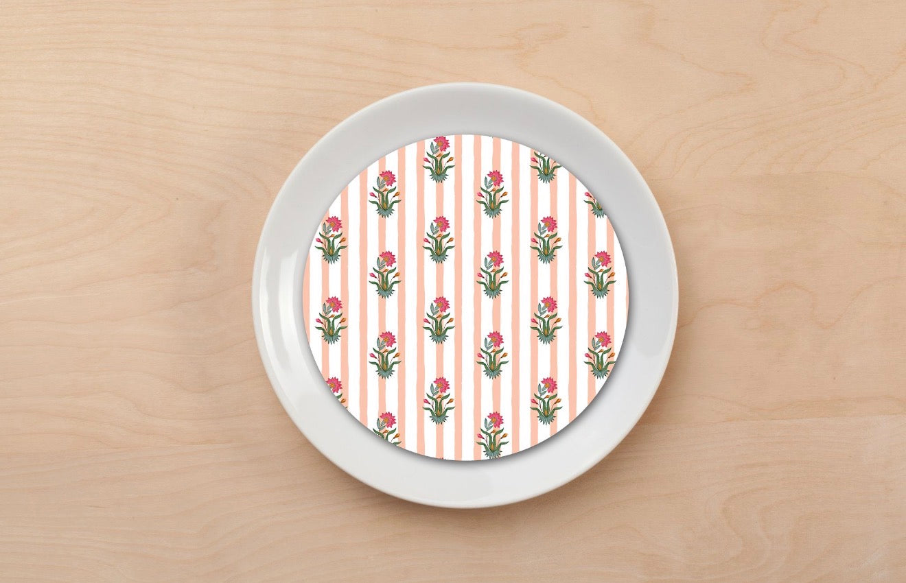 Floral Stamp Plate Accent