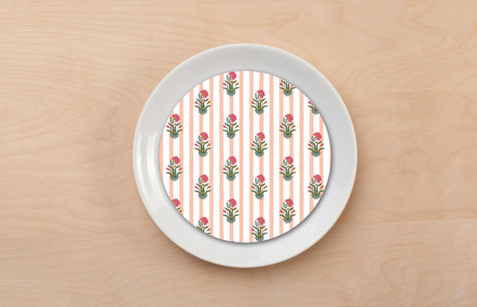 Floral Stamp Plate Accent