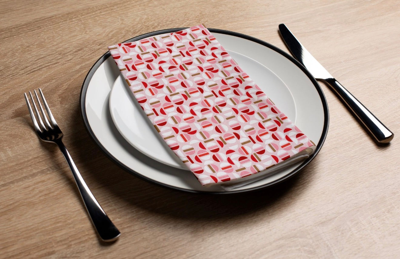 Strawberry Macarons - Printed Guest Towel