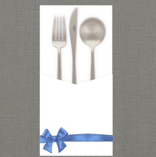 Blue Gift Bow Cutlery Pouch