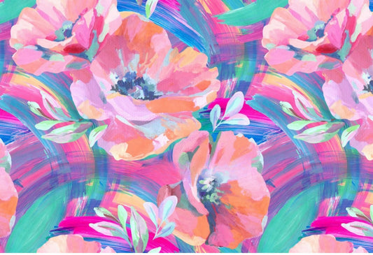 Neon Brushstroke Flowers - Placemat