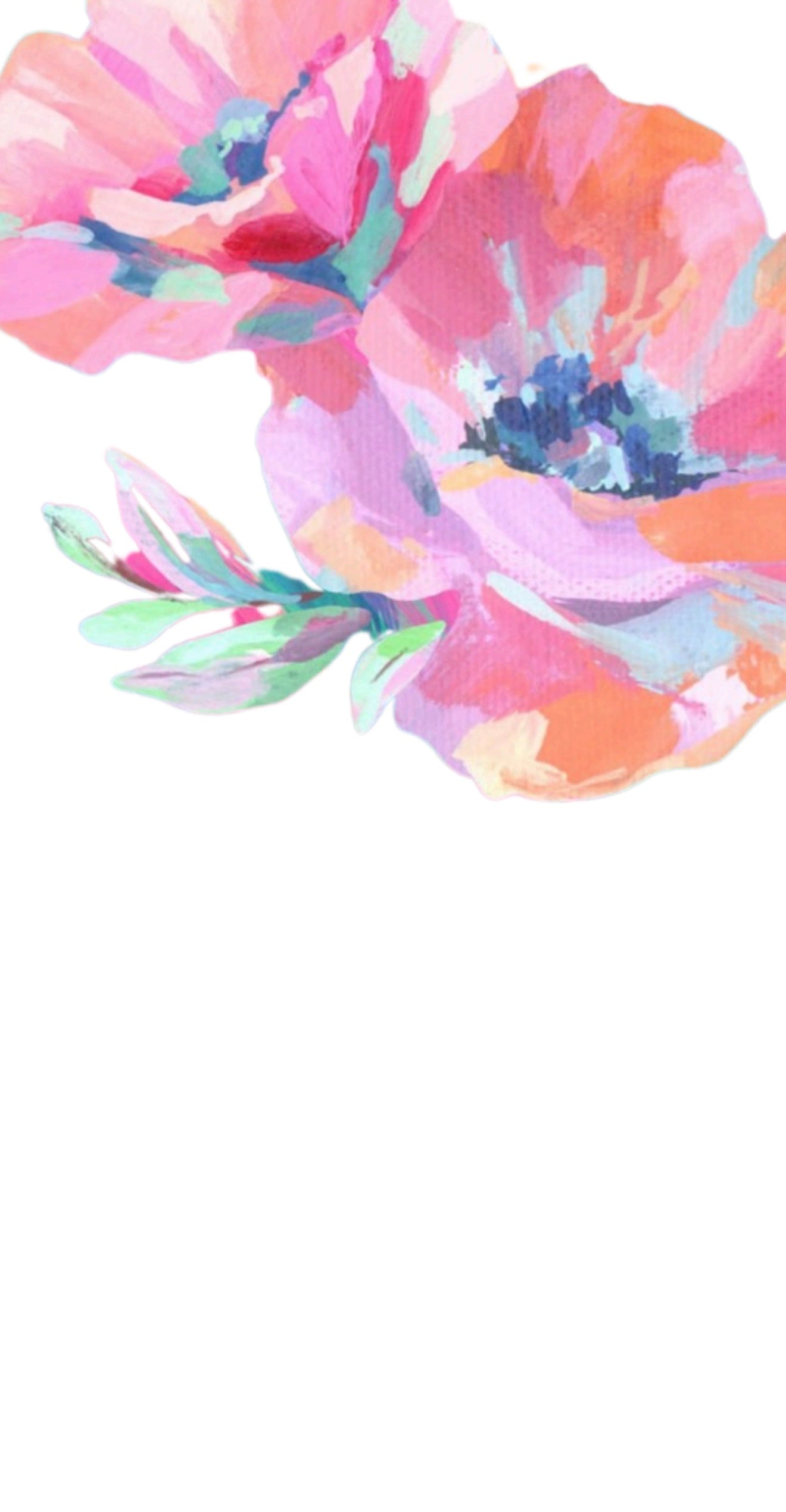 Neon Brushstroke Flowers - Printed Guest Towel