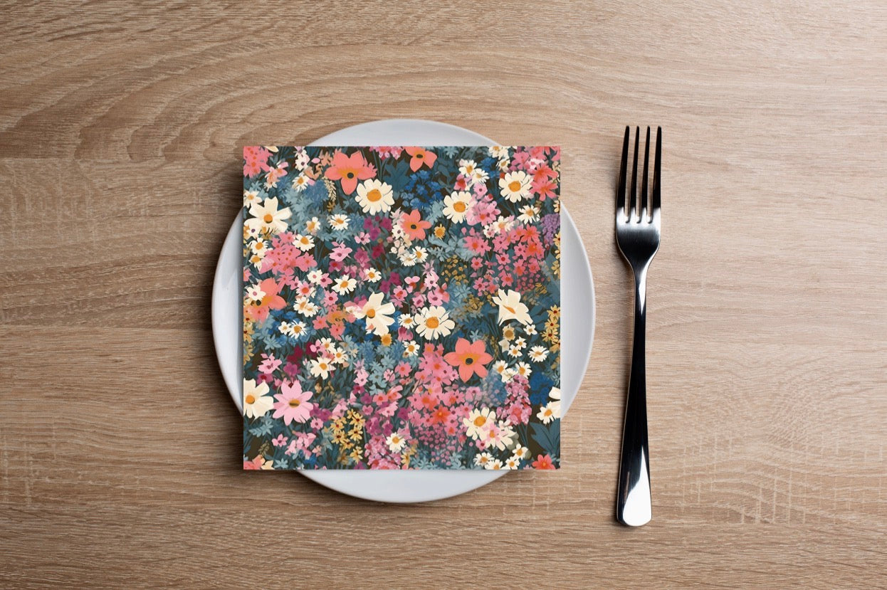 Spring Wildflowers Cocktail Napkin