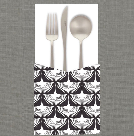Flying Swans Black Cutlery Pouch