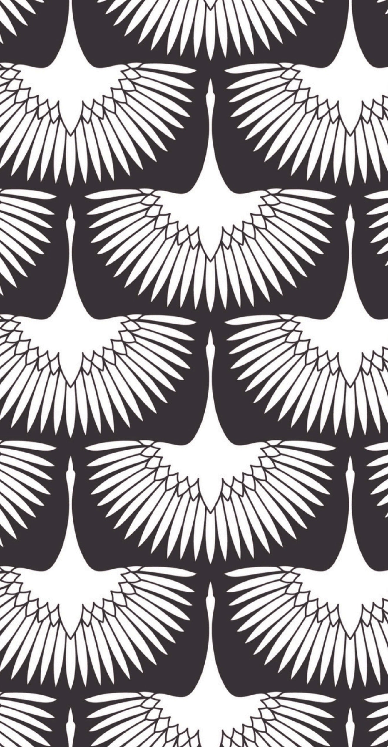Flying Swans Black - Printed Guest Towel