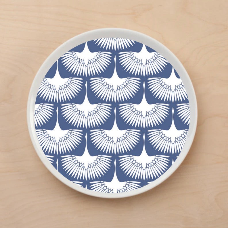 Flying Swans Blue Plate Accent