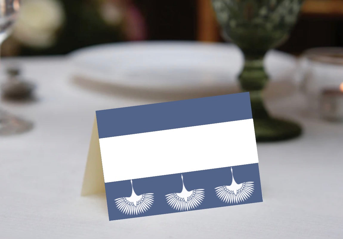 Flying Swans Blue Place Cards