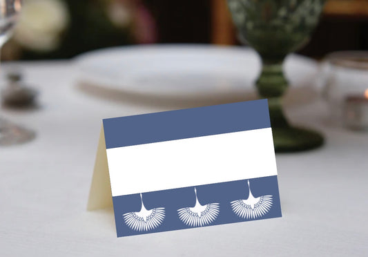 Flying Swans Blue Place Cards