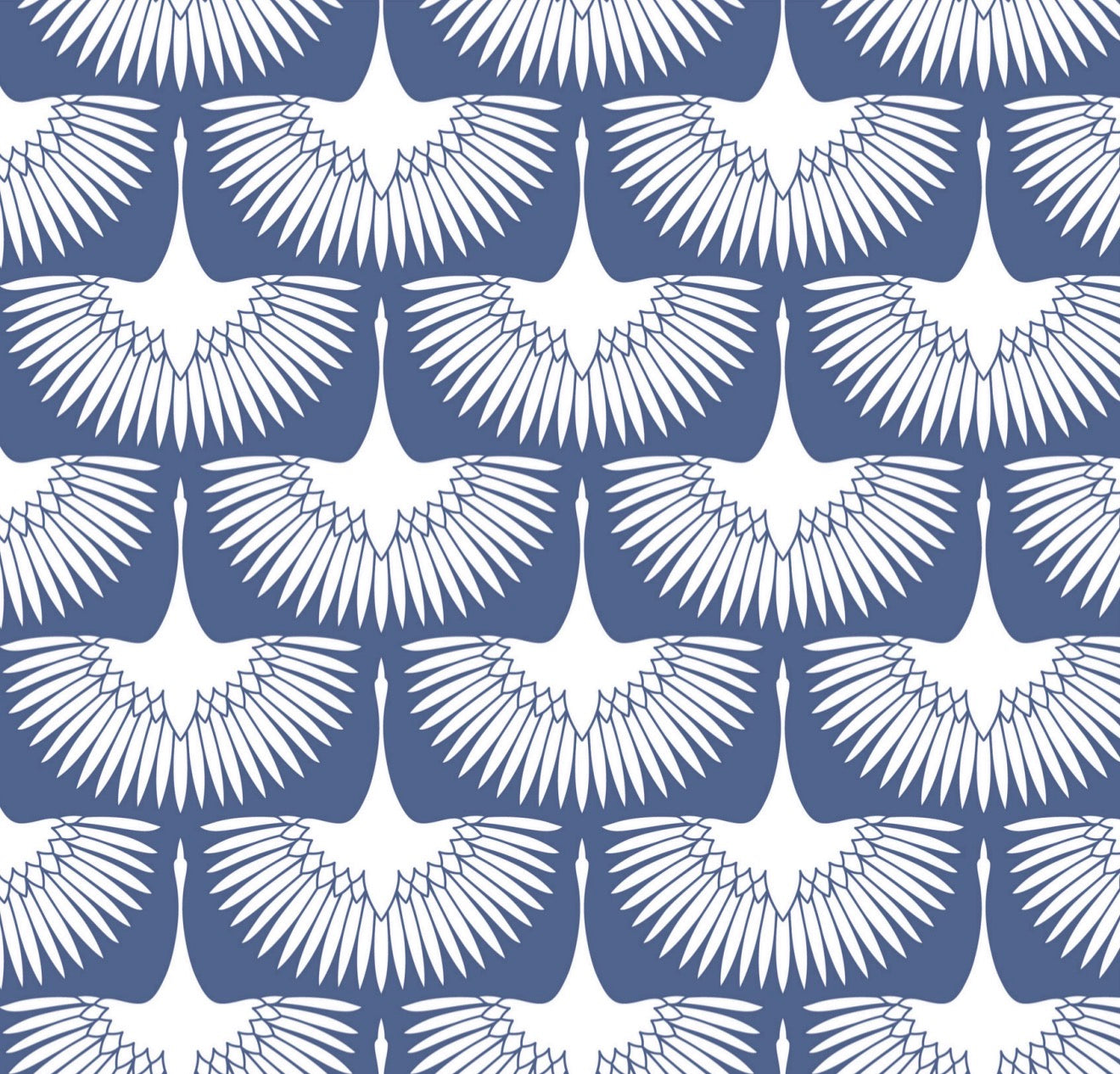 Flying Swans Blue- Charger - (SQUARE)