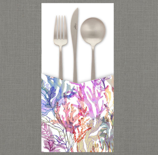 Watercolor Coral Cutlery Pouch