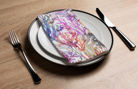 Watercolor Coral - Printed Guest Towel