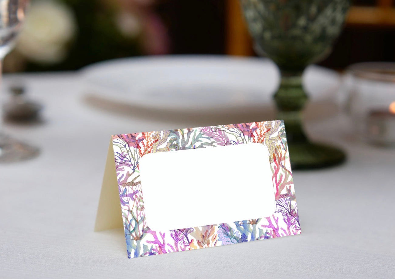 Watercolor Coral Place Cards