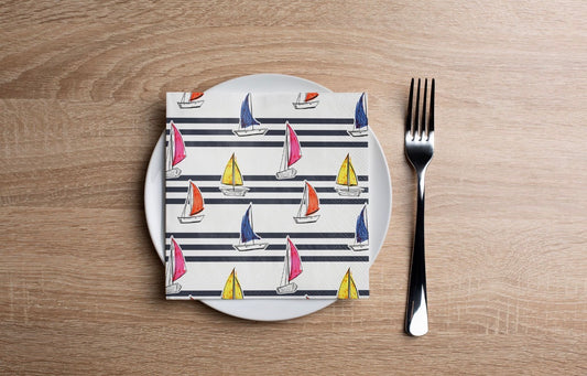 Sailboats Cocktail Napkin