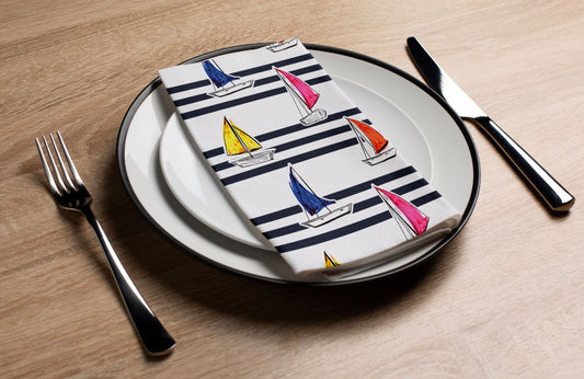 Sailboats - Printed Guest Towel