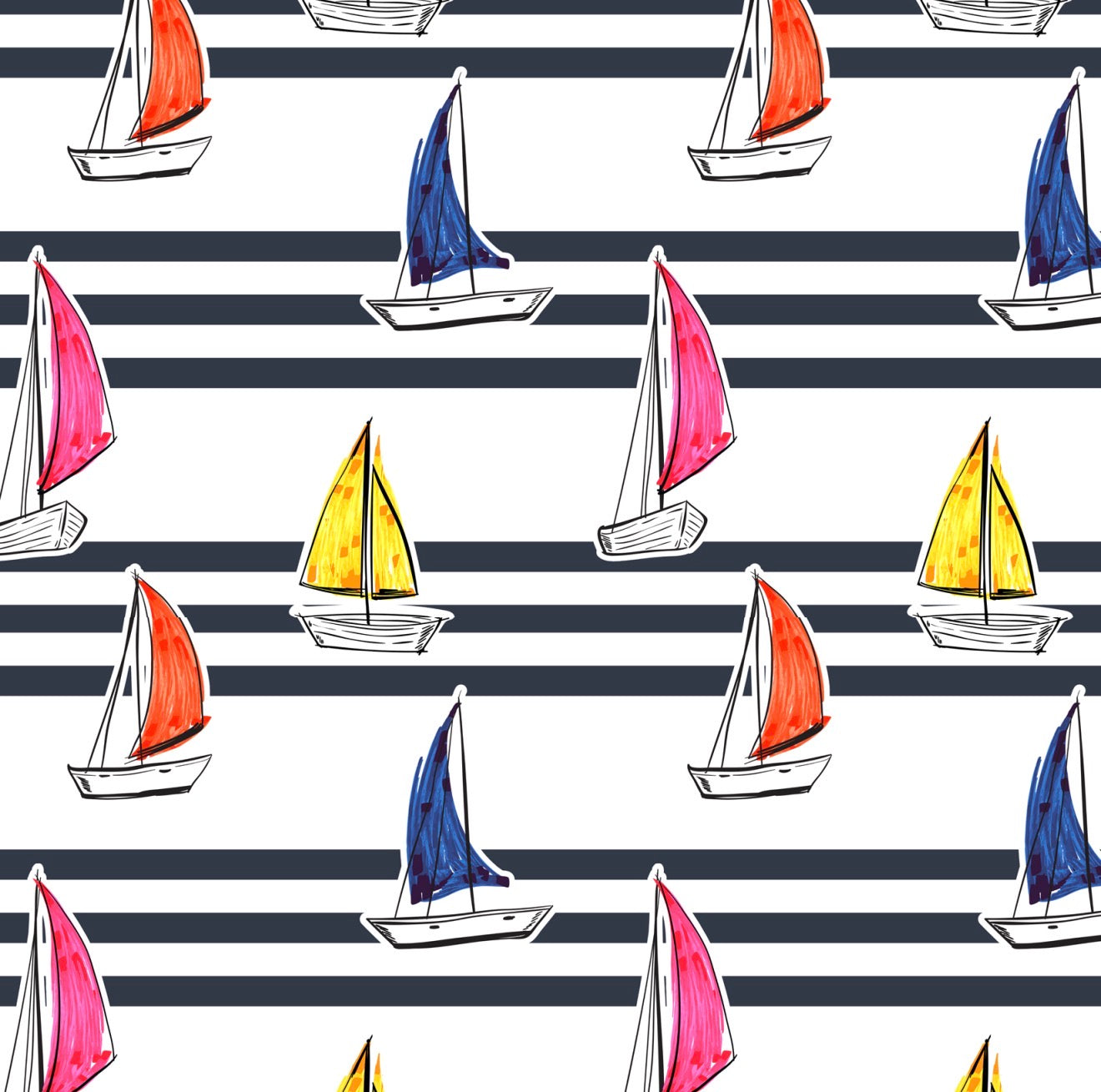 Sailboats Cocktail Napkin