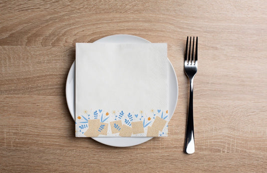 Floral Matzoh Cocktail Napkin