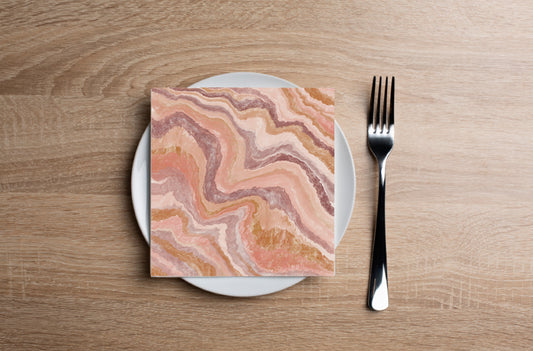 Pink Marble Cocktail Napkin