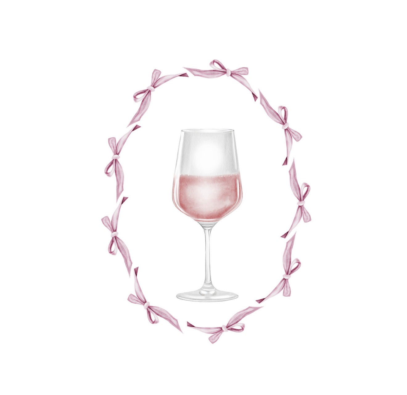 Bow Wineglass Cocktail Napkin