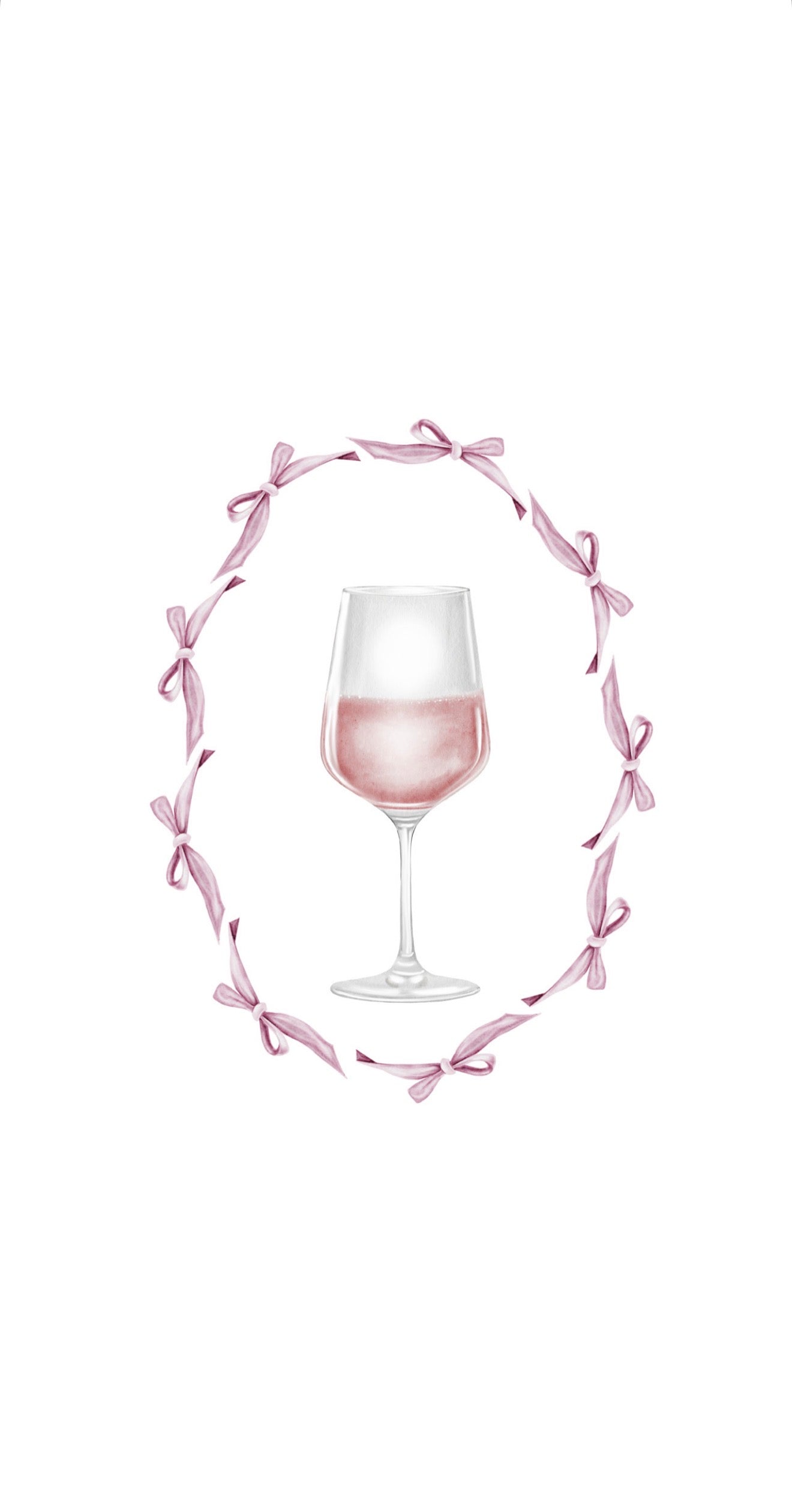 Bow Wineglass - Printed Guest Towel