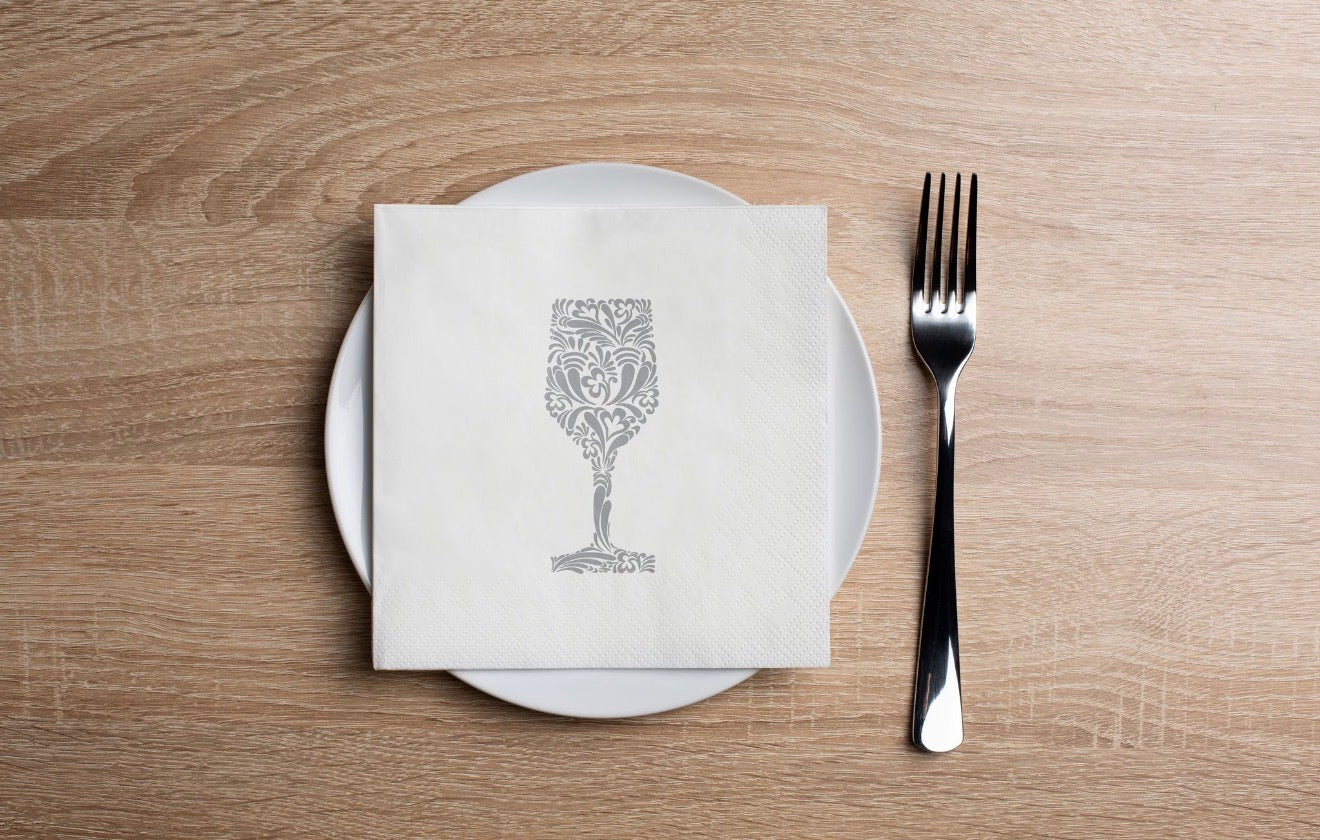 Wine Glass Collage Cocktail Napkin
