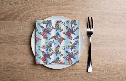 Pinstripe Tropics Cocktail Napkin