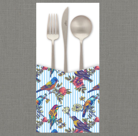 Pinstripe Tropics Cutlery Pouch