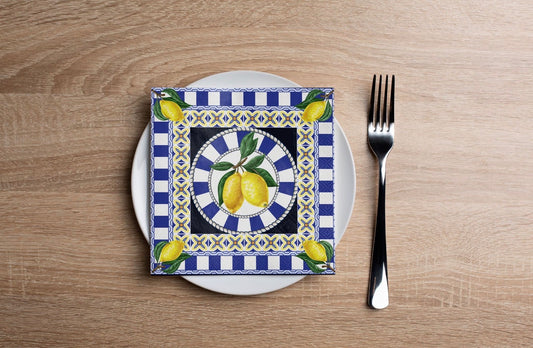 Venetian Lemons Cocktail Napkin