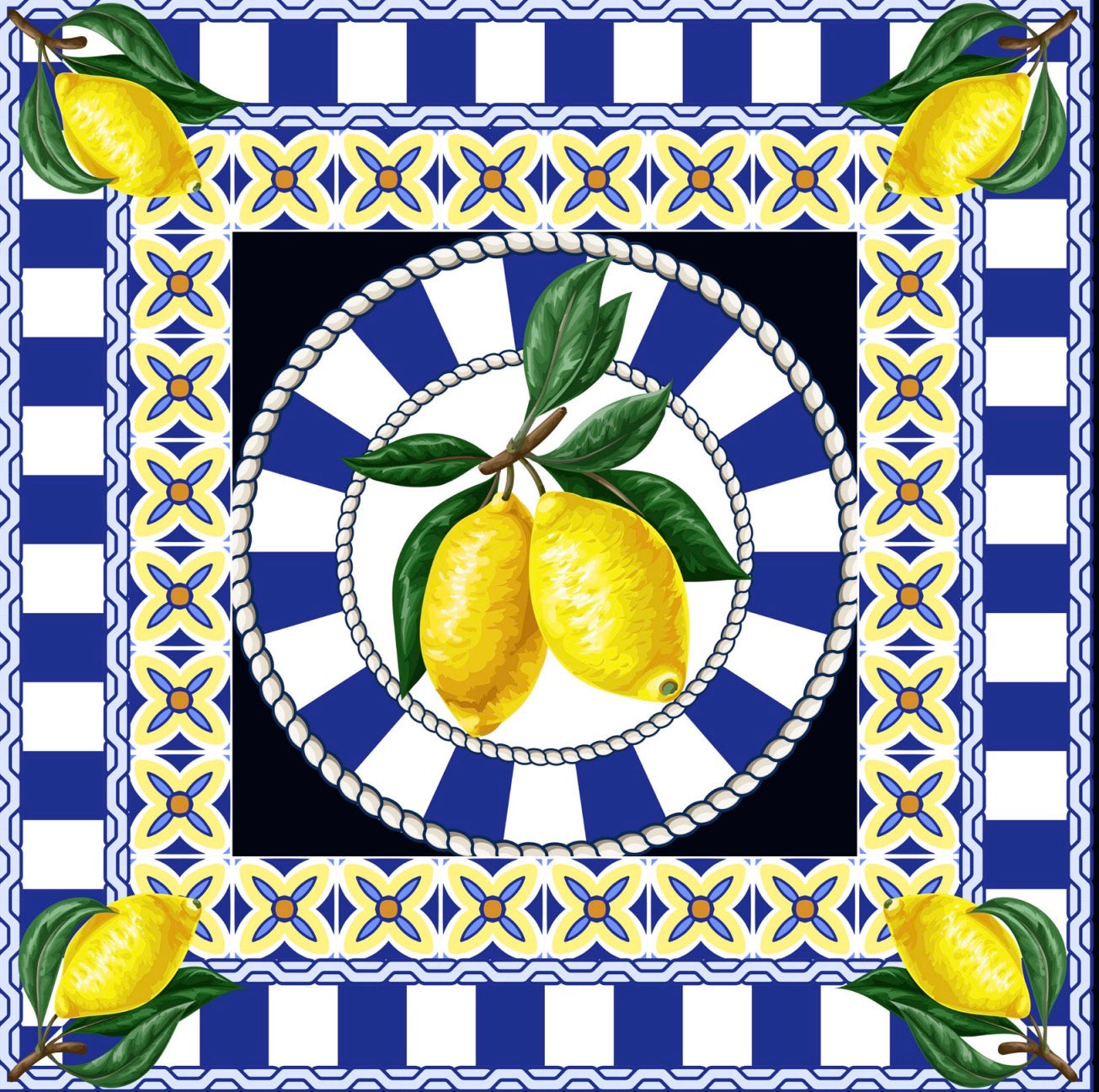 Venetian Lemons Cocktail Napkin